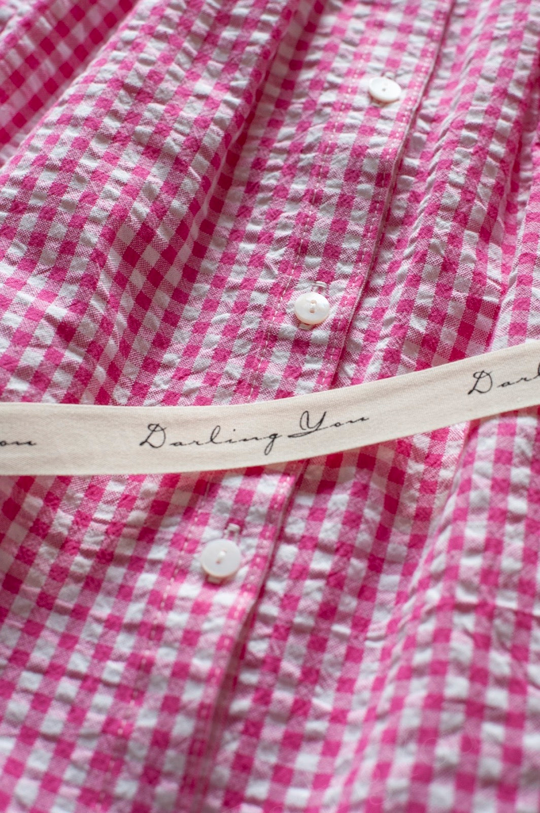 06. Ready to Smock Pleated Dress (Seersucker Gingham) for Kids - Short Sleeves
