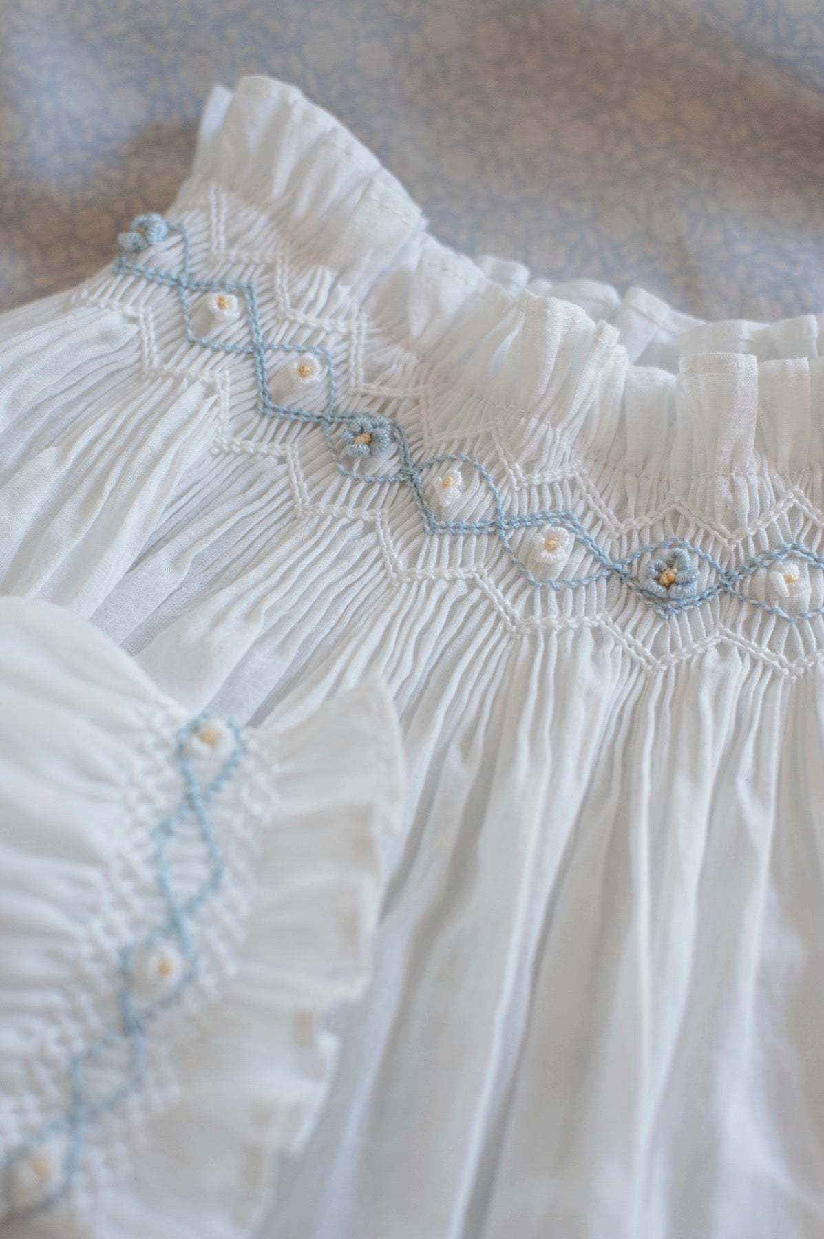 00. Le Jardin Hand Smocked Dress (XS) - Forget Me Not (Ready to Ship)