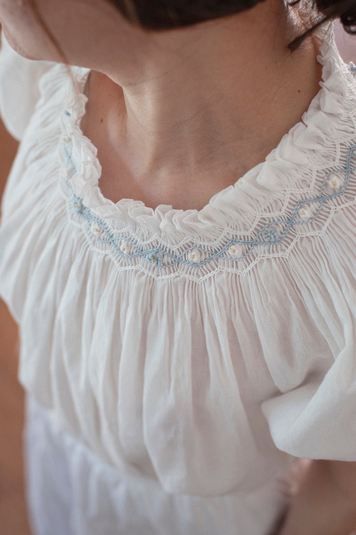 00. Le Jardin Hand Smocked Dress (XS) - Forget Me Not (Ready to Ship)
