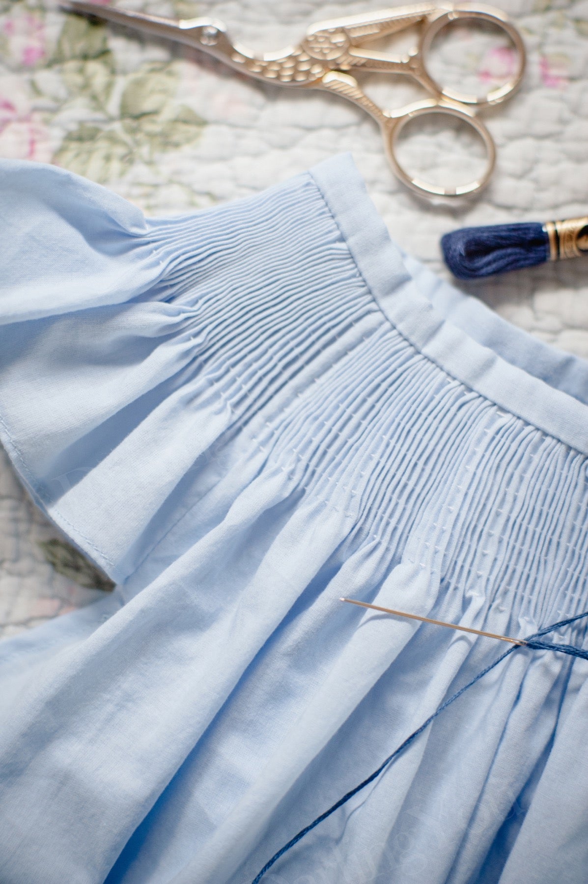 04. Ready to Smock Pleated Dress for Kids - Angel Sleeves