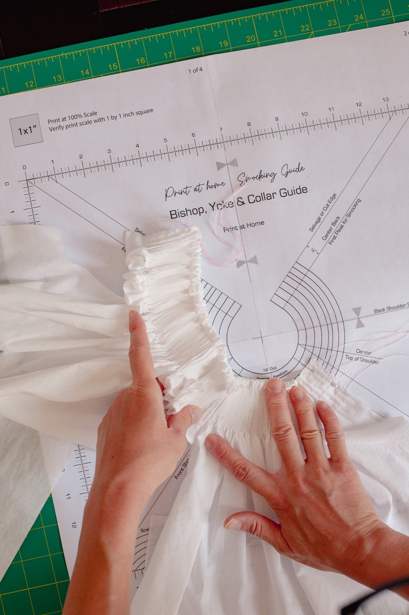 Print at Home Smocking and Blocking Guide - Imperial (Inches)