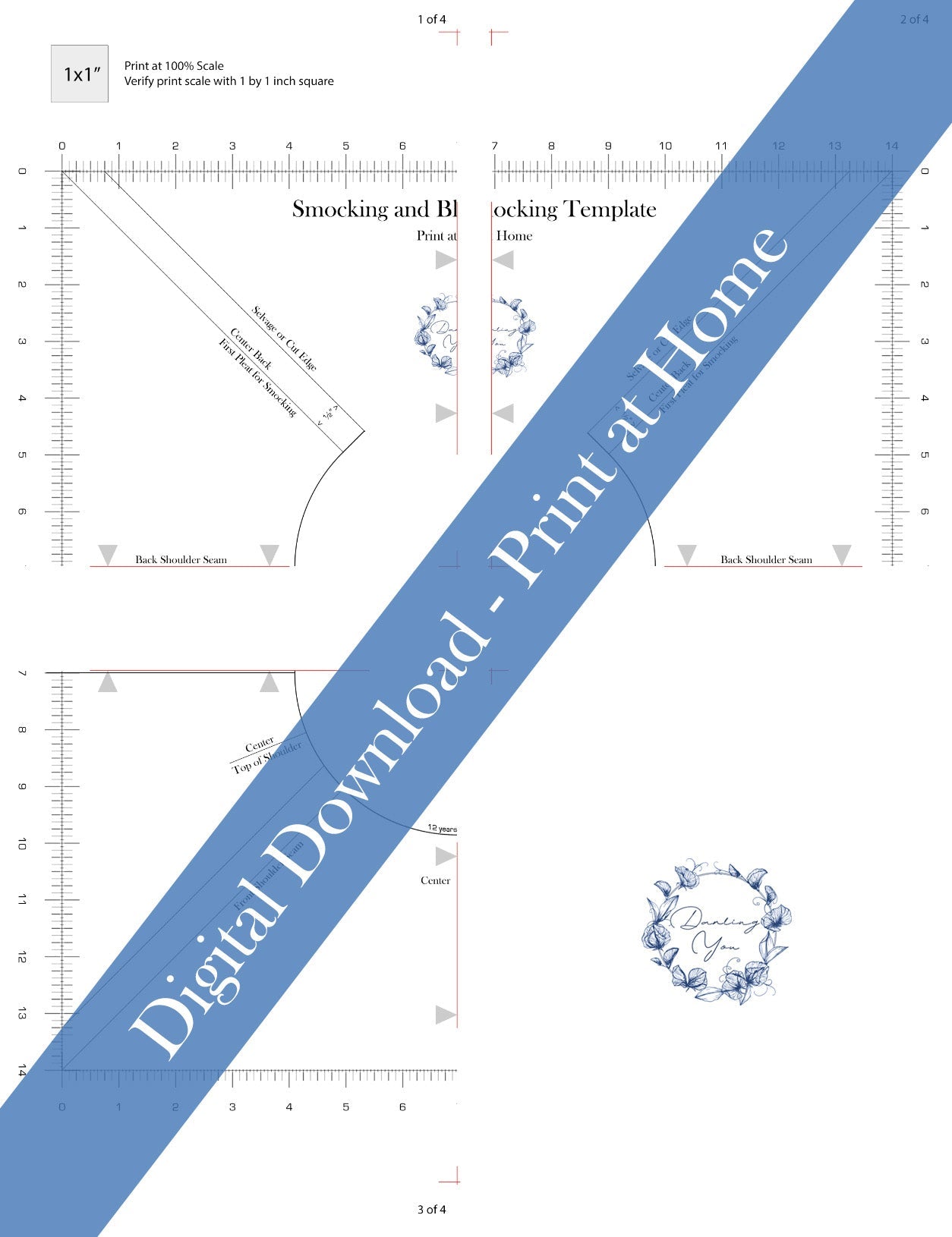 10. Print at Home Smocking and Blocking Guide - Metric (cm)